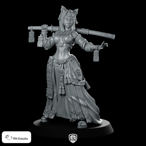 Katsumi Monk Miniature Katana Fantasy Resin Hero