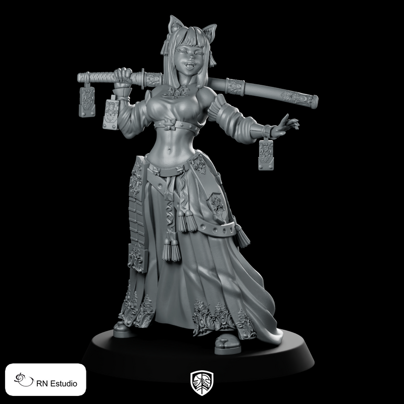 Katsumi Monk Miniature Katana Fantasy Resin Hero