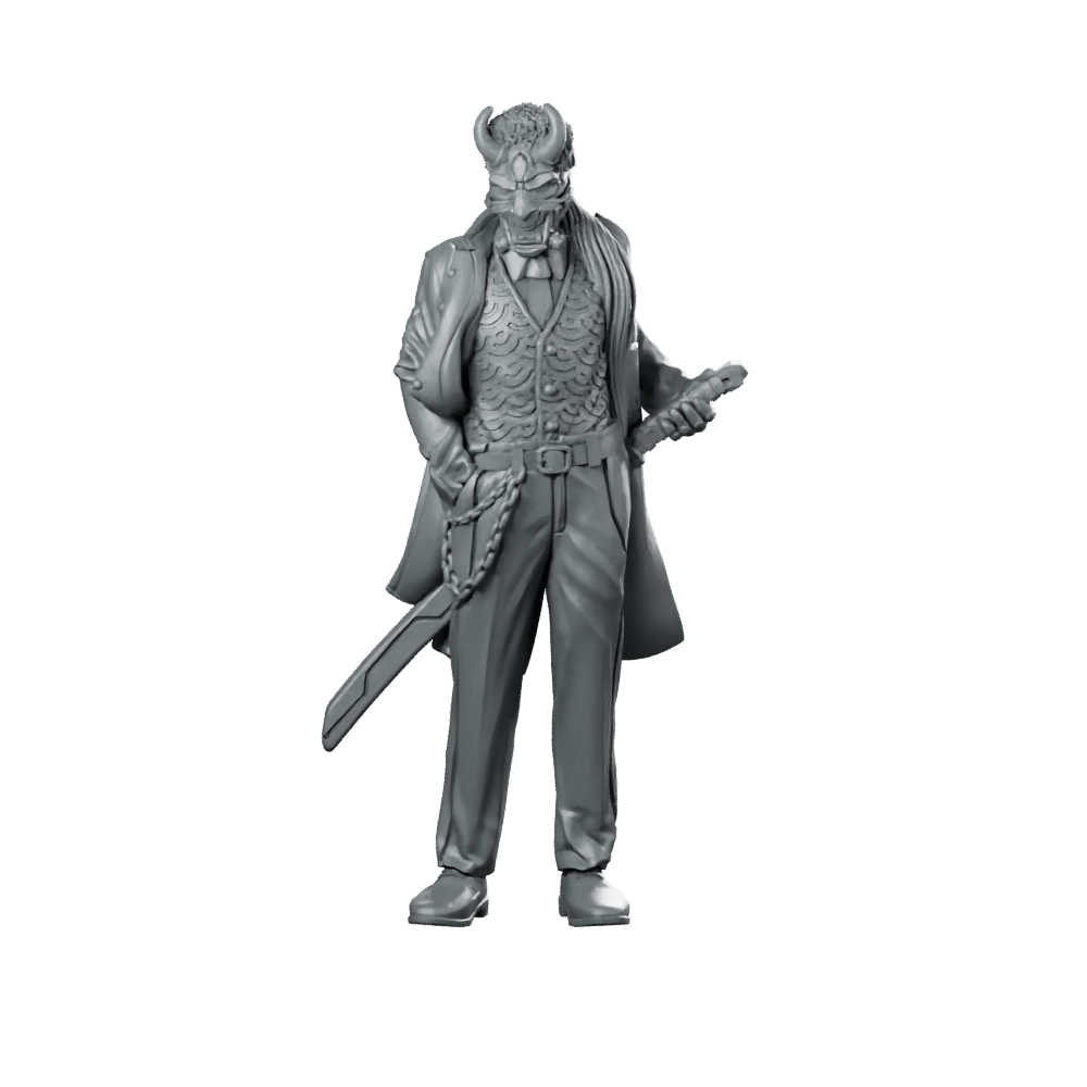Kazunobu 04A Miniature Oni Gentleman Duelist Miniature 360 Spin 01