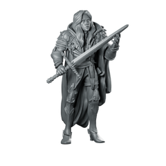Kenric Warrior Miniature Sword Hero Armored Cloaked Miniature 360 Spin 01