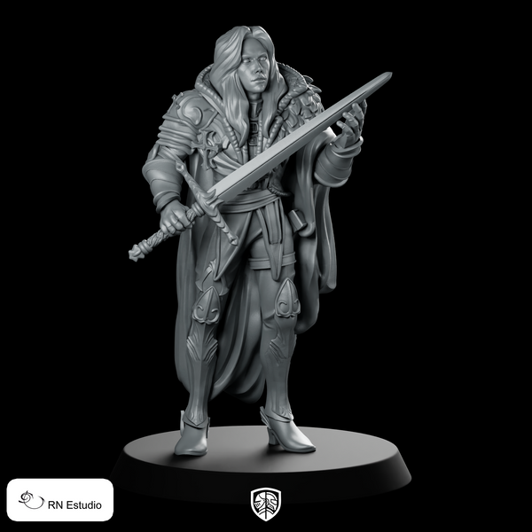 Kenric Warrior Miniature Sword Hero Armored Cloaked