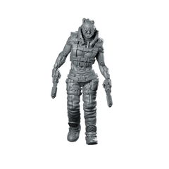 Kevlar 1 Cyberpunk Miniature Battle-Weary Dual-Pistol Operative Miniature 360 Spin 01