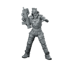 Kevlar 2 Cyberpunk Miniature Machine Gun Operative Miniature 360 Spin 01