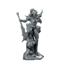 Kharza Bone Seer 32 Miniature Horned Barbarian Miniature 360 Spin 01