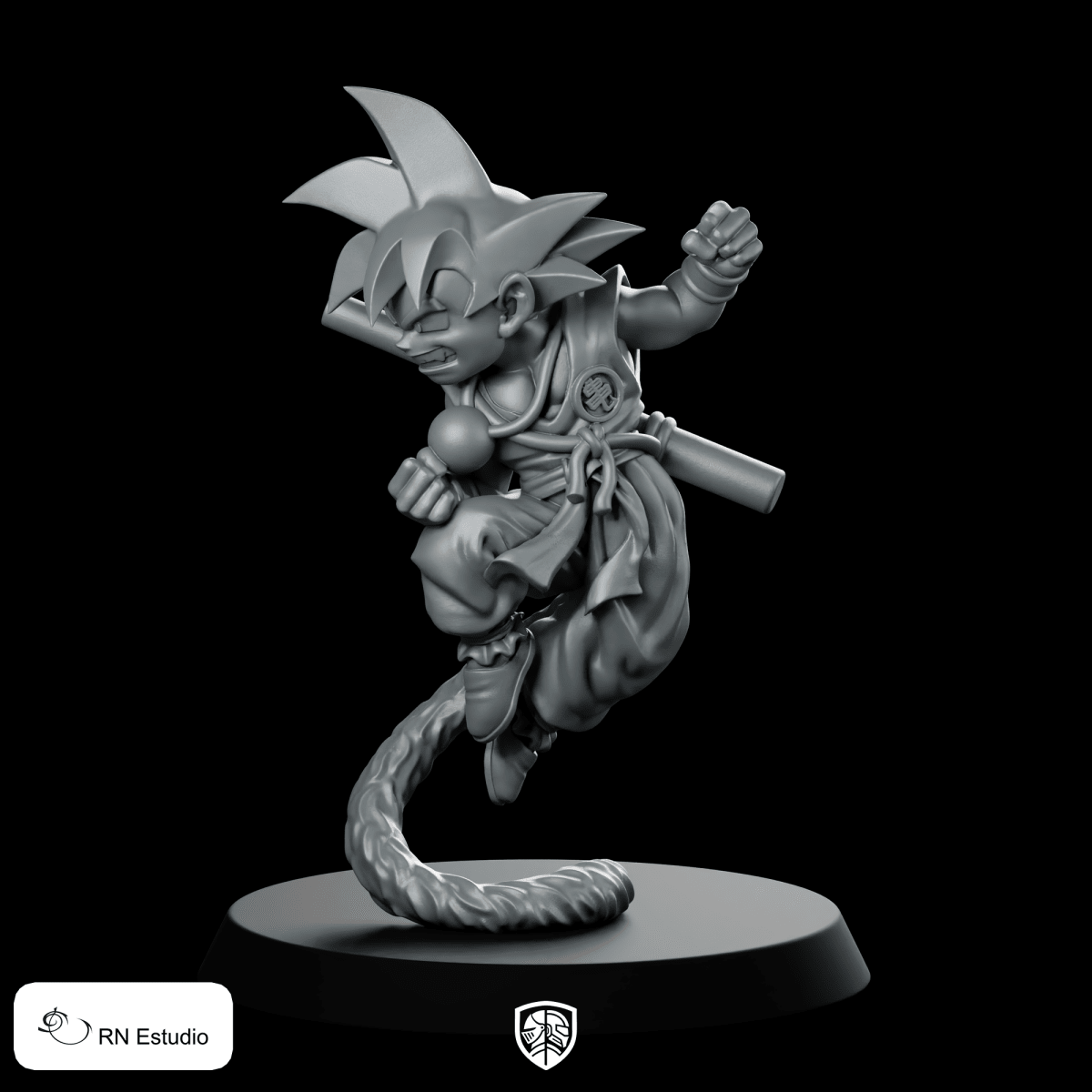 Kid Goku Manga Miniature Dynamic Action Hero - RN Estudio - We Print Miniatures