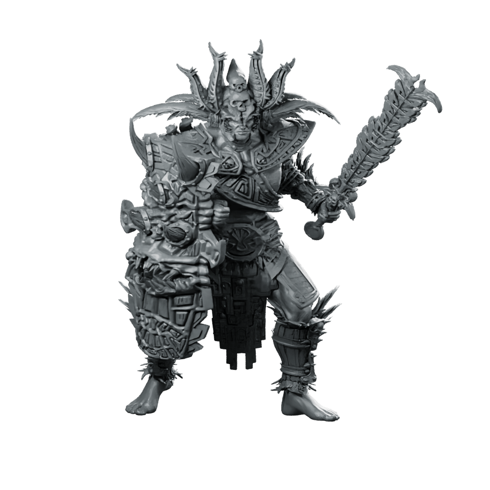 King Aiorn Miniature Skull - Crowned Barbarian Warlord Champion - Haito - We Print Miniatures