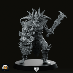 King Aiorn Miniature Skull - Crowned Barbarian Warlord Champion - Haito - We Print Miniatures