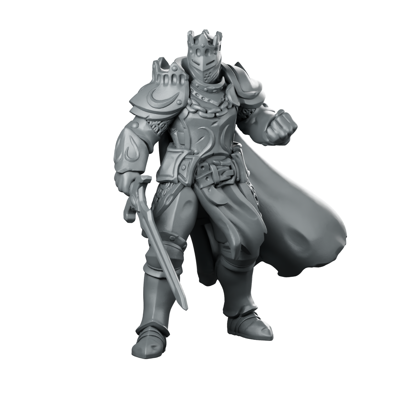 King Armor01 Miniature Crowned Knight Paladin Miniature 360 Spin 01
