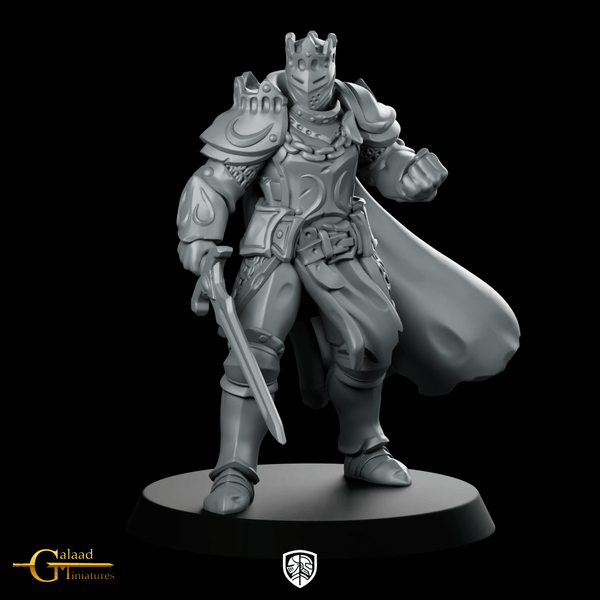 King Armour 01 Miniature Crowned Knight Champion - Galaad - We Print Miniatures