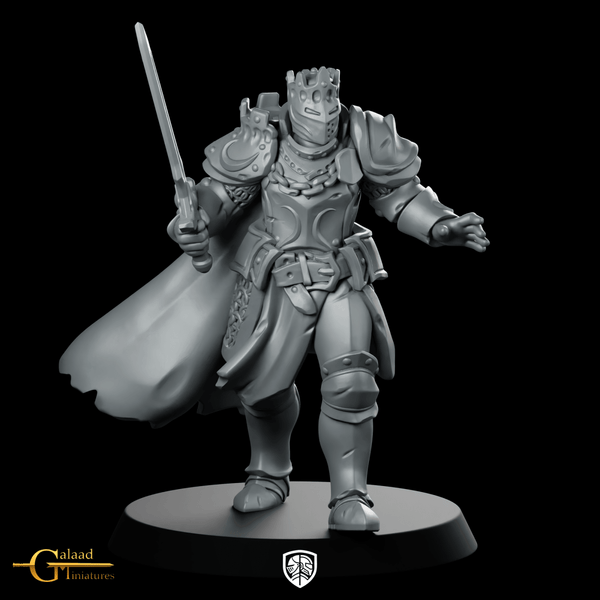 King Armour 02 Miniature Crowned Knight Champion - Galaad - We Print Miniatures