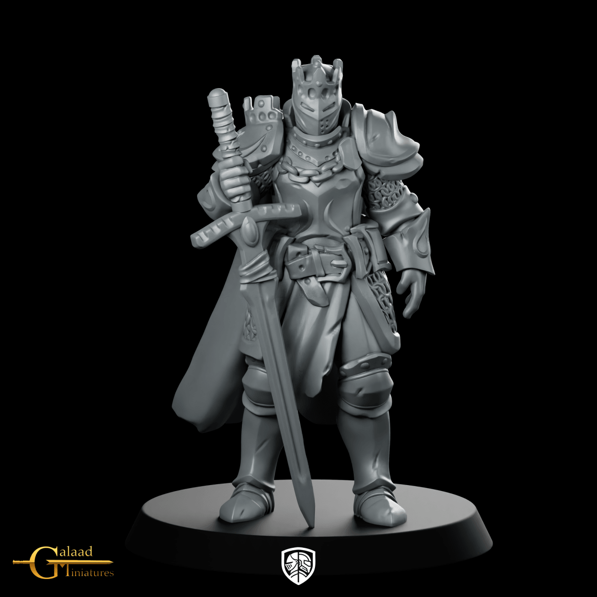 King Armour 03 Miniature Armoured Knight Champion - Galaad - We Print Miniatures