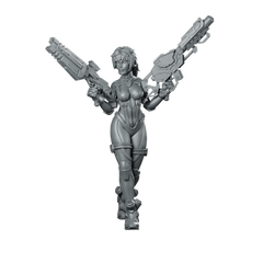 Kishenada Cyber Edge Hunter Miniature Sci-Fi Dual-Pistol Heroine Miniature 360 Spin 01