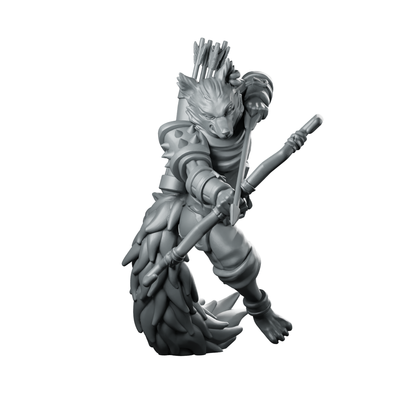 Kitsune Miniature Wolf Archer Miniature 360 Spin 01