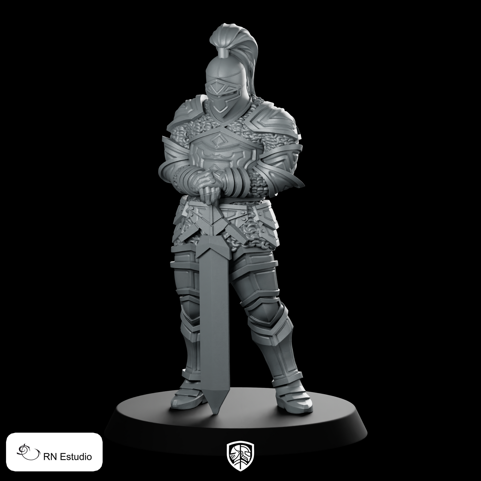 Knight Aaron Miniature Armoured Greatsword DnD Hero