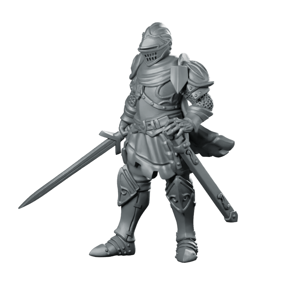 Knight Miniature Armoured Knight Swordsman - Galaad - We Print Miniatures