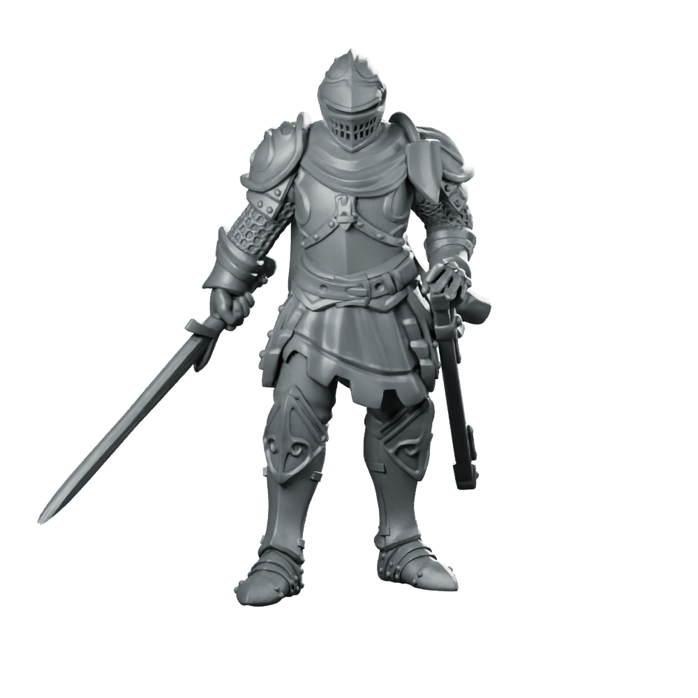 Knight Miniature Armoured Knight Swordsman - Galaad - We Print Miniatures