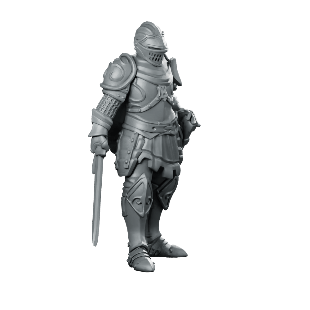 Knight Miniature Armoured Knight Swordsman - Galaad - We Print Miniatures