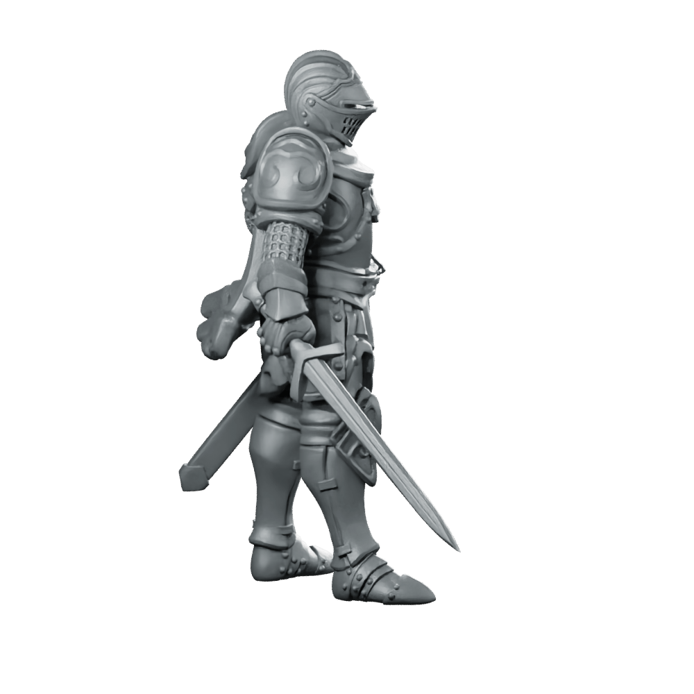 Knight Miniature Armoured Knight Swordsman - Galaad - We Print Miniatures