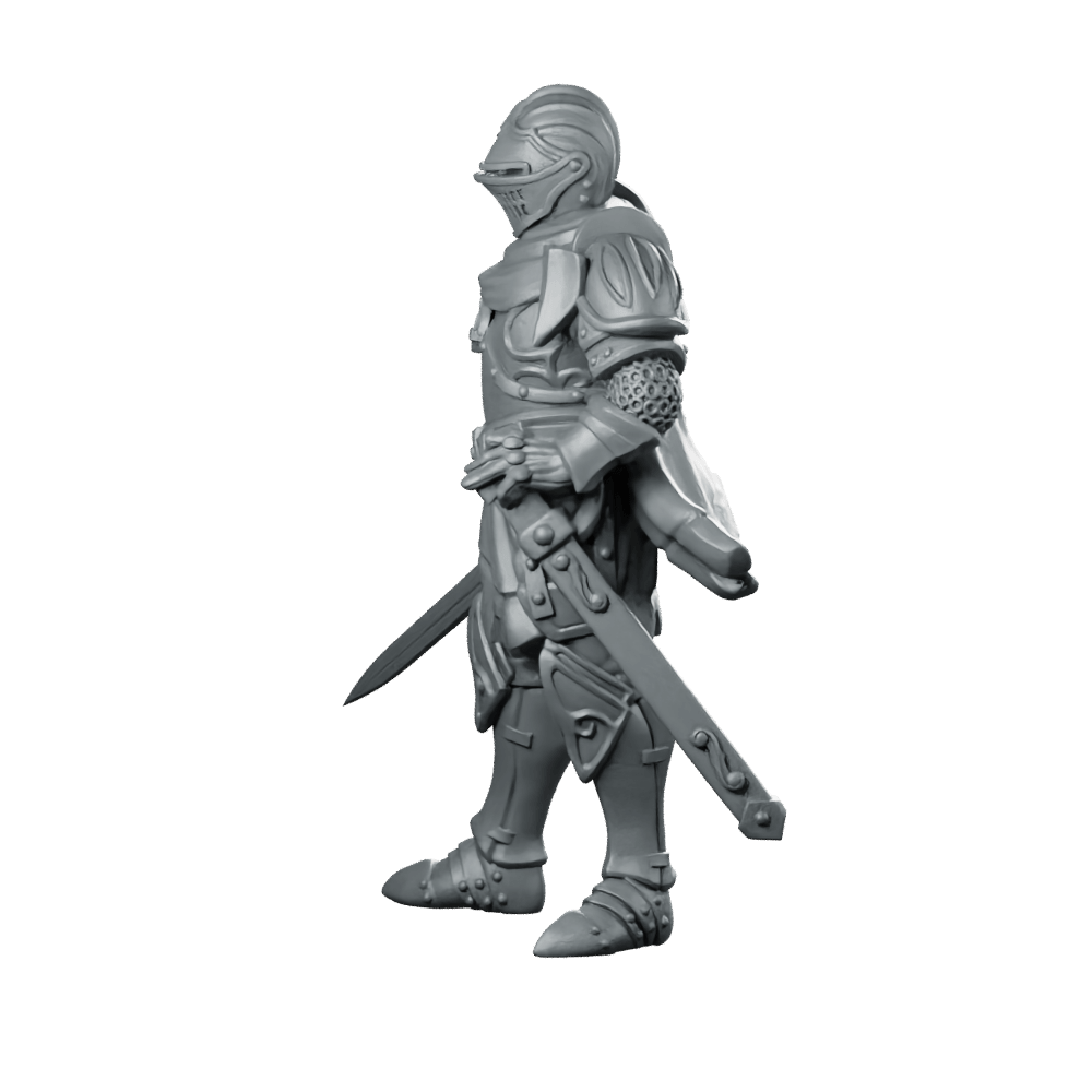 Knight Miniature Armoured Knight Swordsman - Galaad - We Print Miniatures