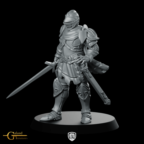 Knight Miniature Armoured Knight Swordsman - Galaad - We Print Miniatures