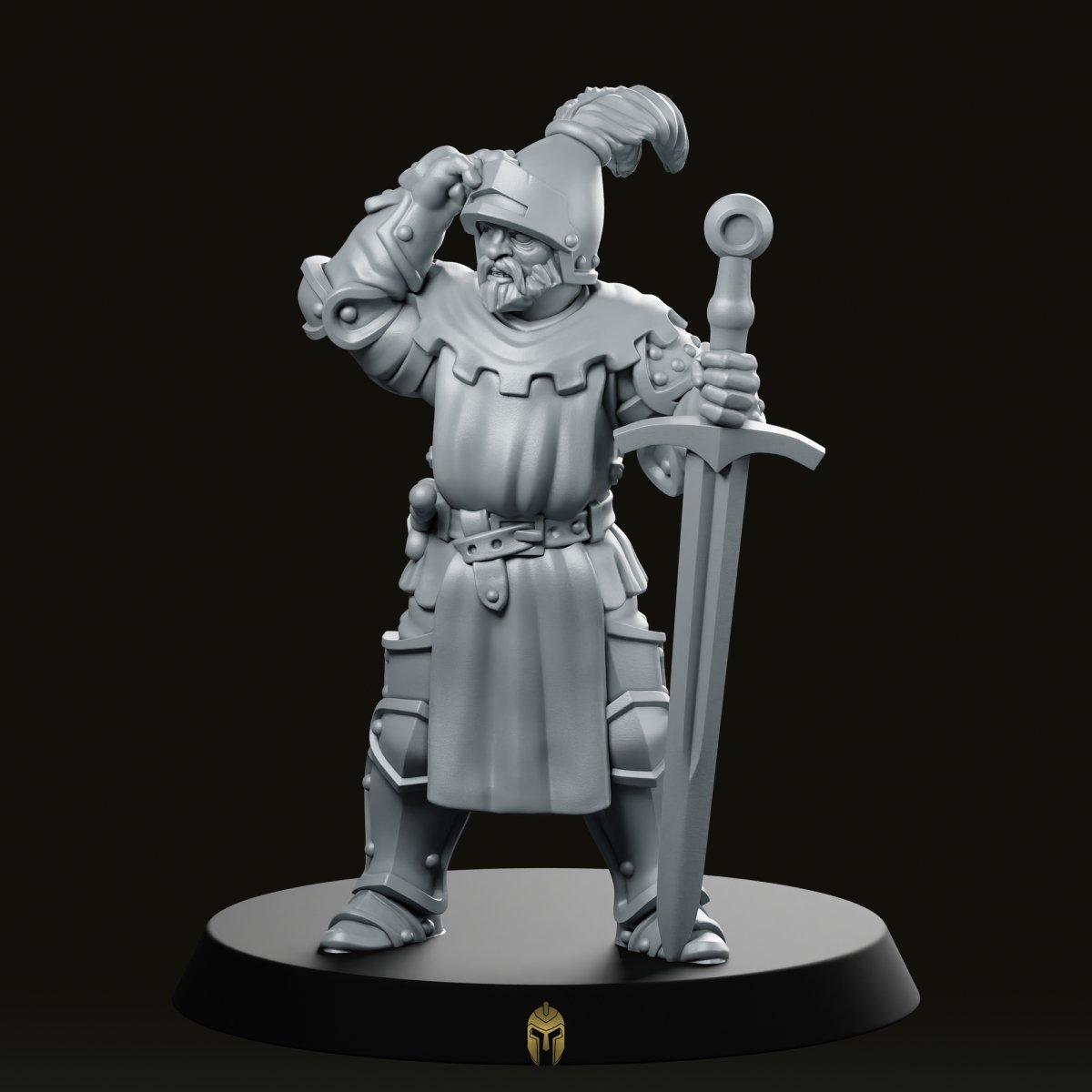 Knight Mini Lab Knight Fantasy Miniature Confused Armoured Warrior RPG | We Print ...