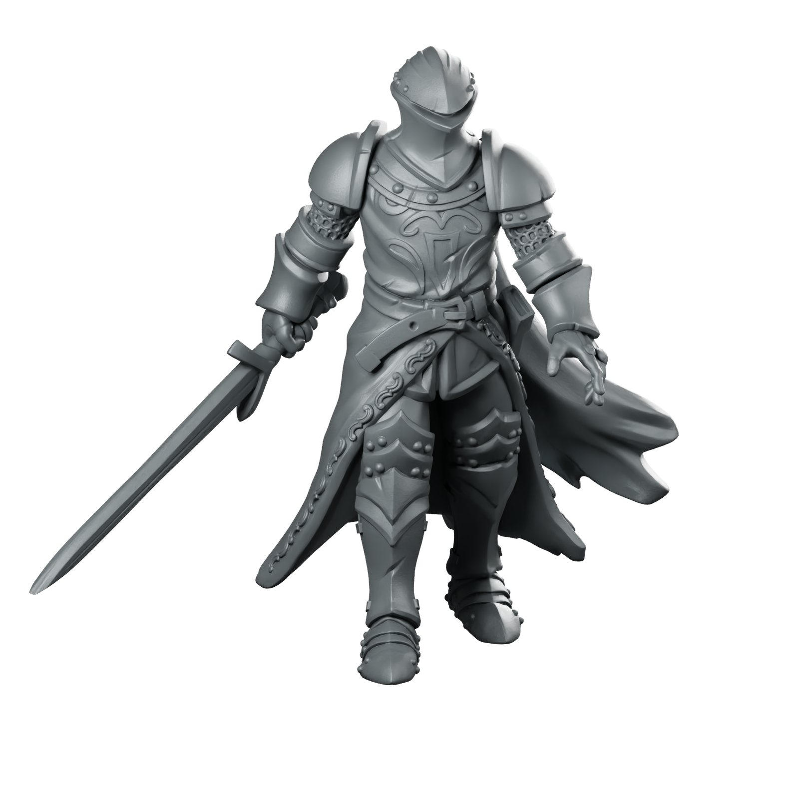 Knight 02 Miniature Armoured Knight Swordsman Miniature 360 Spin 01
