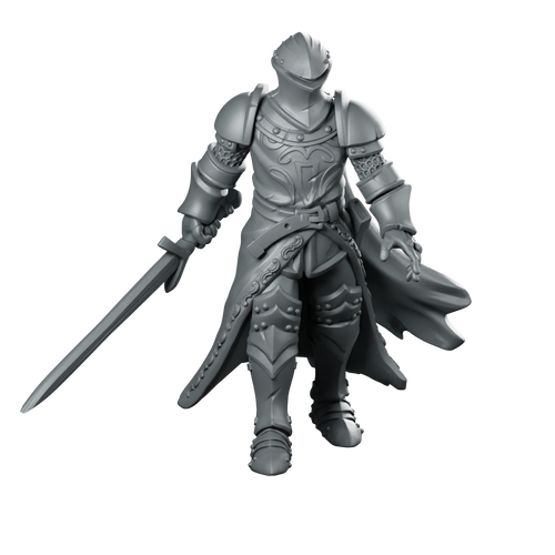 Knight 02 Miniature Armoured Knight Swordsman Miniature 360 Spin 01