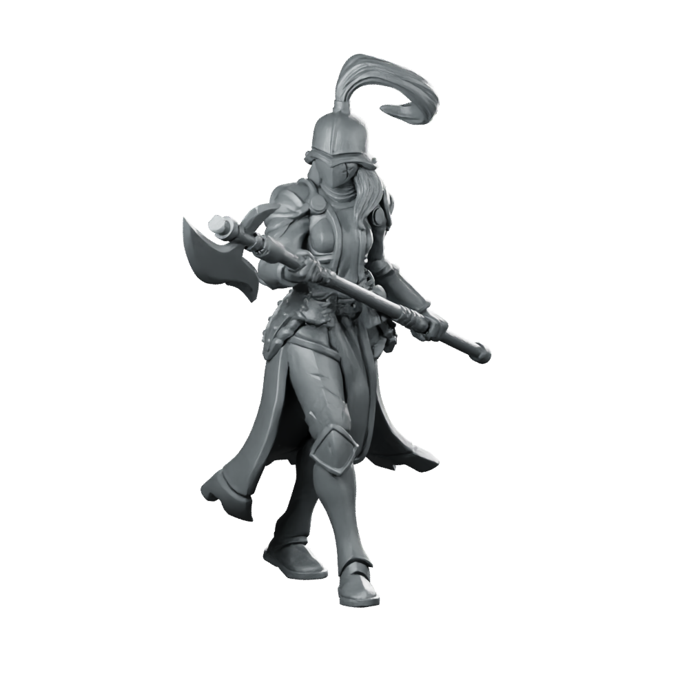 Knight 05 Miniature Halberd Knight Female Armour Miniature 360 Spin 01