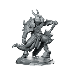 Kobold Leader Miniature Dragonborn Paladin Miniature 360 Spin 01