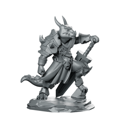Kobold Leader Miniature Dragonborn Paladin Miniature 360 Spin 01