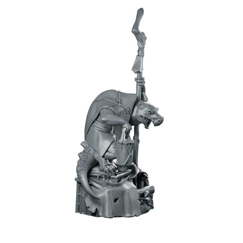 Kobold Merchant Miniature Ratfolk Shaman Miniature 360 Spin 02