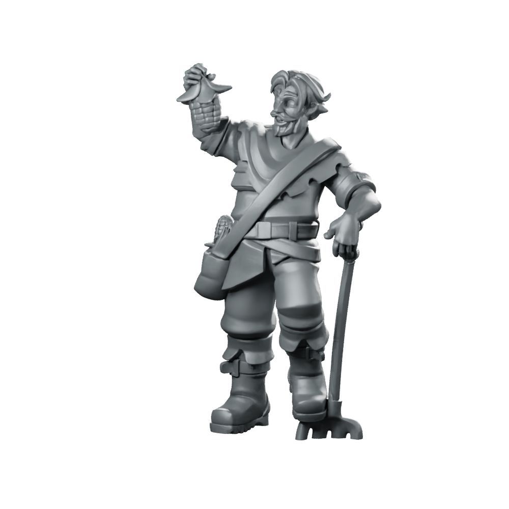 Korion Harvesting Corn Miniature Dark Farmer NPC Miniature 360 Spin 01