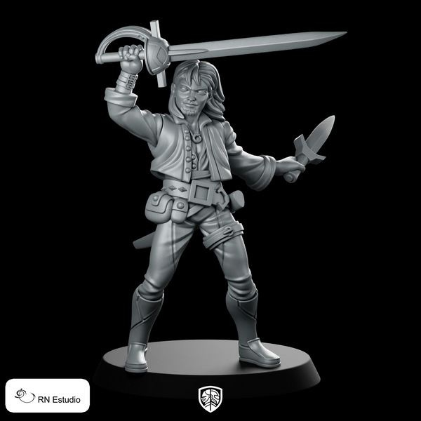 Kuki Cafetal Pirate Miniature Swashbuckling Swordfighter D&D Hero