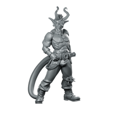 Kyros Smoking Miniature Chaotic Pyromancer Tiefling Wizard Miniature 360 Spin 01