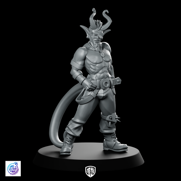 Kyros Smoking Miniature Chaotic Pyromancer Tiefling Wizard