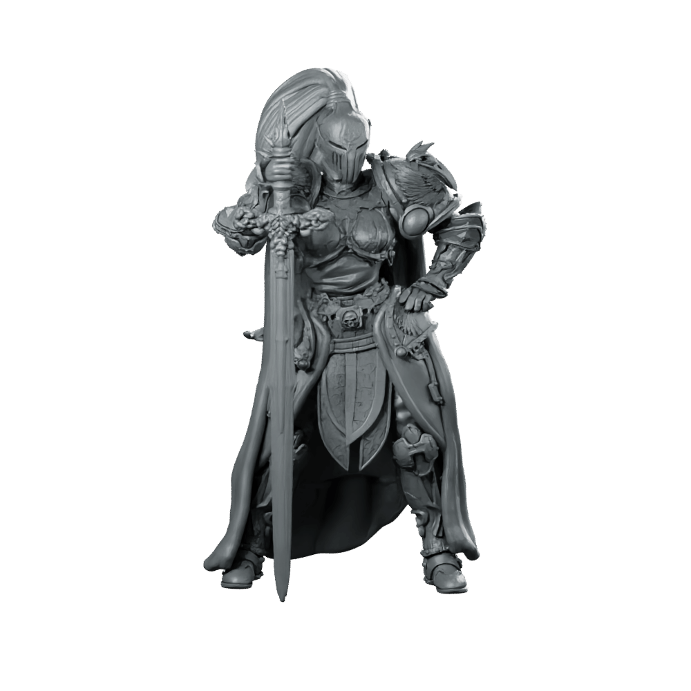 Lady Guinevere Miniature Armoured Knight Paladin Hero - Haito - We Print Miniatures