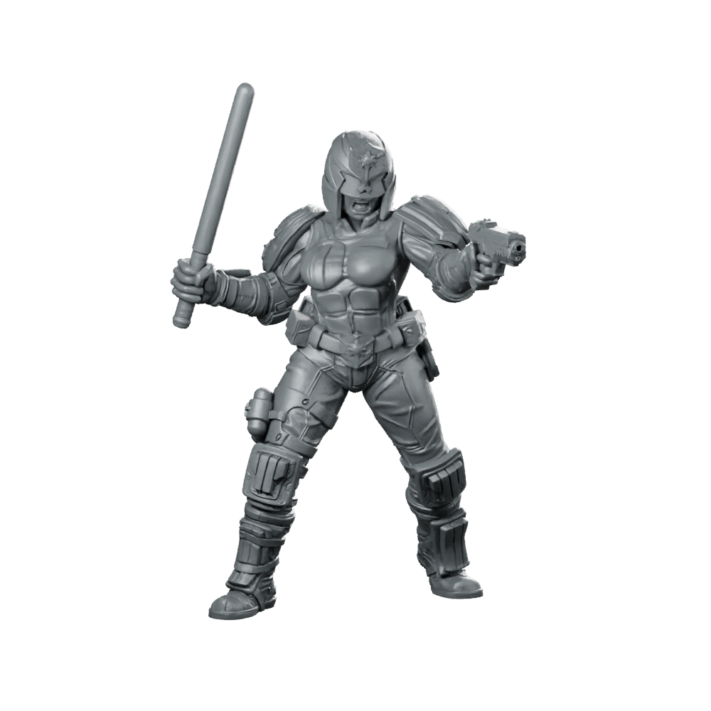 Lady Upholder Jowana Miniature Sci-Fi Enforcer Heroine Miniature 360 Spin 01