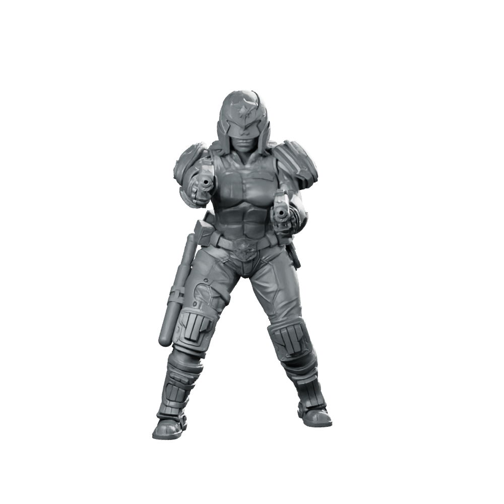 Lady Upholder Milena Miniature Sci-Fi Enforcer Hero Miniature 360 Spin 01