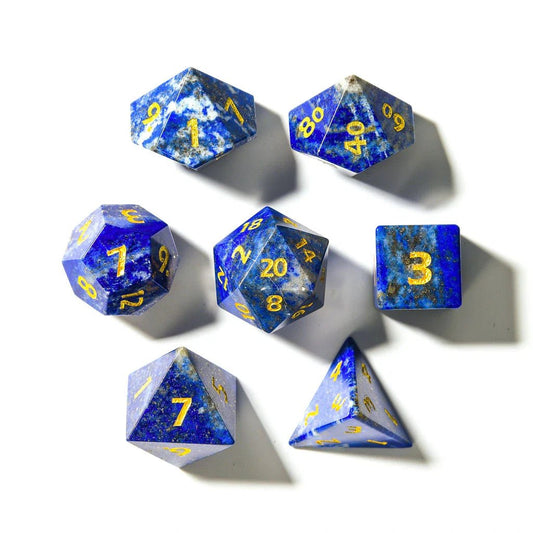 Lapis Lazuli | Natural Gemstone | 7 Piece Set - Tabletop Dominion - We Print Miniatures