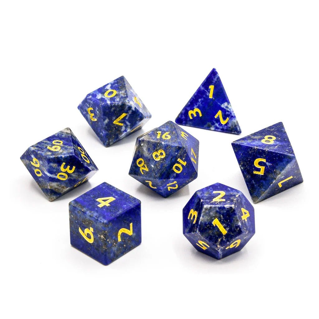 Lapis Lazuli | Natural Gemstone | 7 Piece Set - Tabletop Dominion - We Print Miniatures