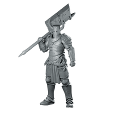 Lardizabal Hell Knight 1 Miniature Heavy Armored Axe - Papsikels Miniatures - We Print Miniatures