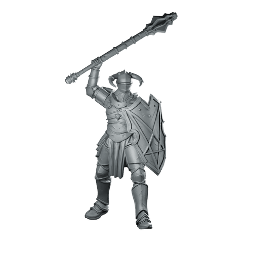 Lardizabal Hell Knight 3 Miniature Armored Shieldbearer - Papsikels Miniatures - We Print Miniatures