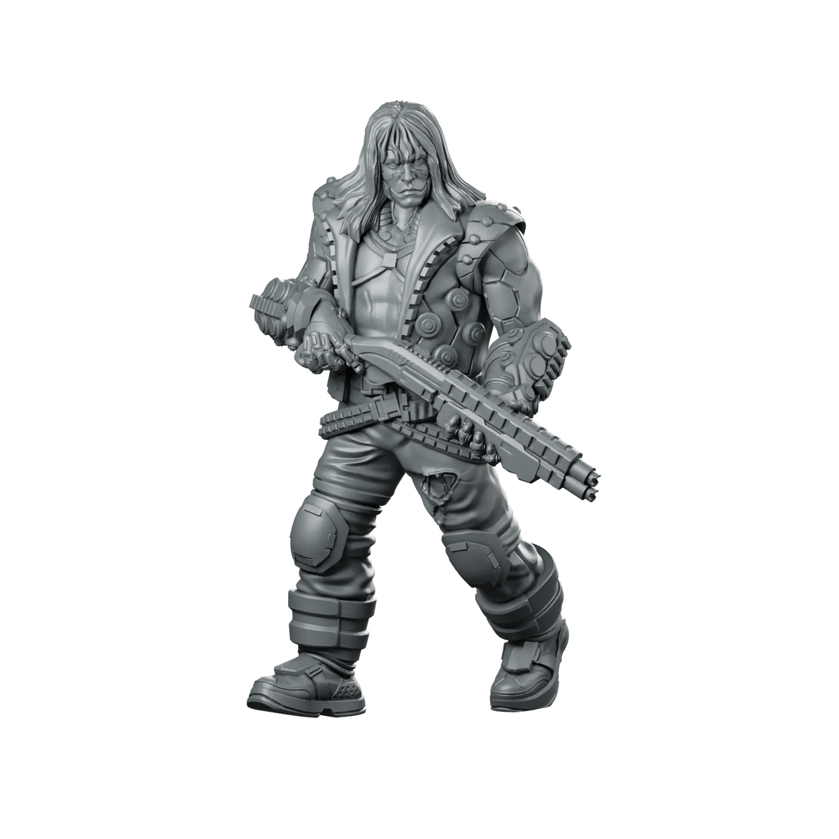 Lars “Warbeat” Halden Pose1 Miniature Cybernetic Mercenary Miniature 360 Spin 01