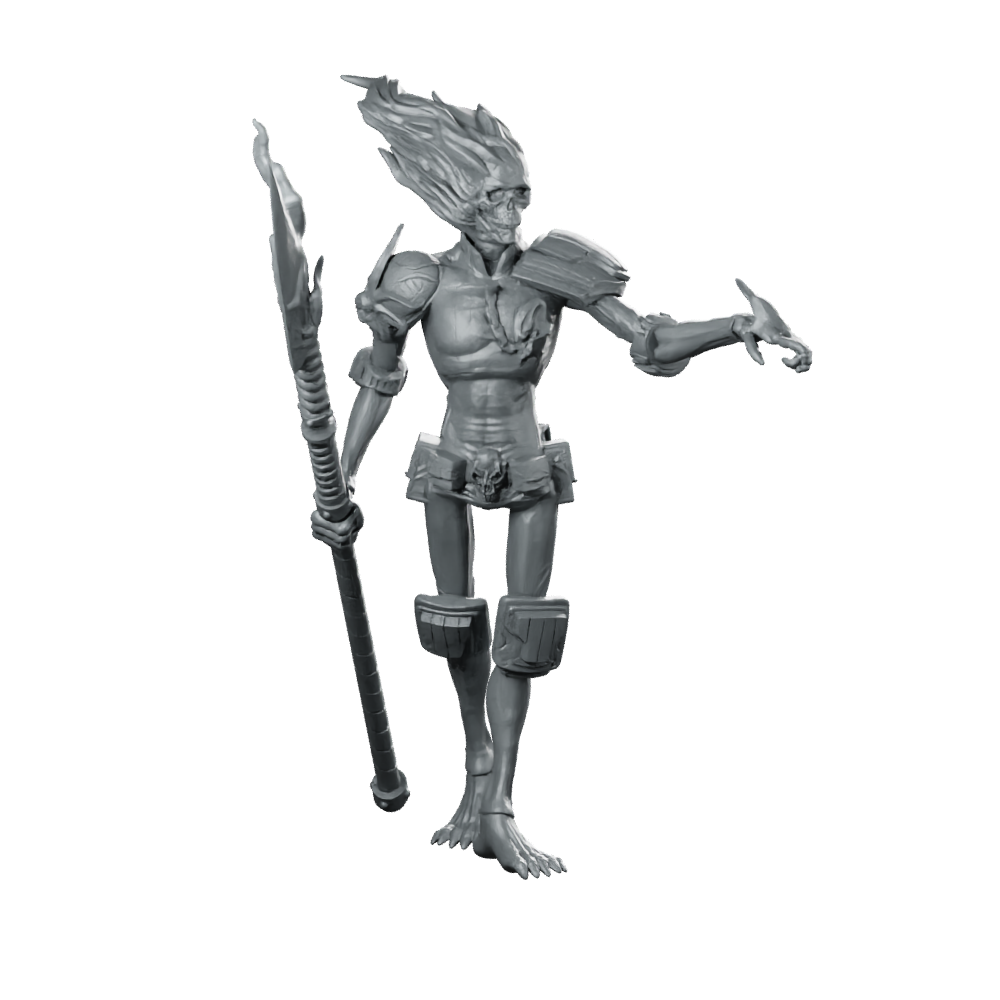 Law Breaker Fury Flame Skull Spear Operative Miniature 360 Spin 01