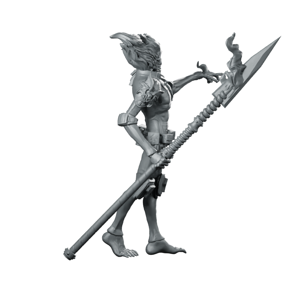Law Breaker Fury Flame Skull Spear Operative Miniature 360 Spin 03