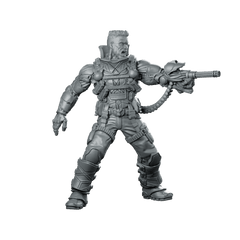 Lawrence Barrette 1 Miniature Cyberpunk Heavy Gunner - Papsikels Miniatures - We Print Miniatures