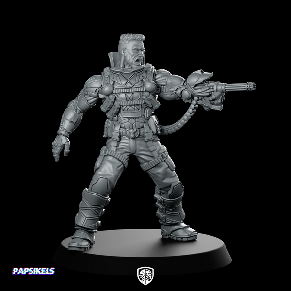Lawrence Barrette 1 Miniature Cyberpunk Heavy Gunner