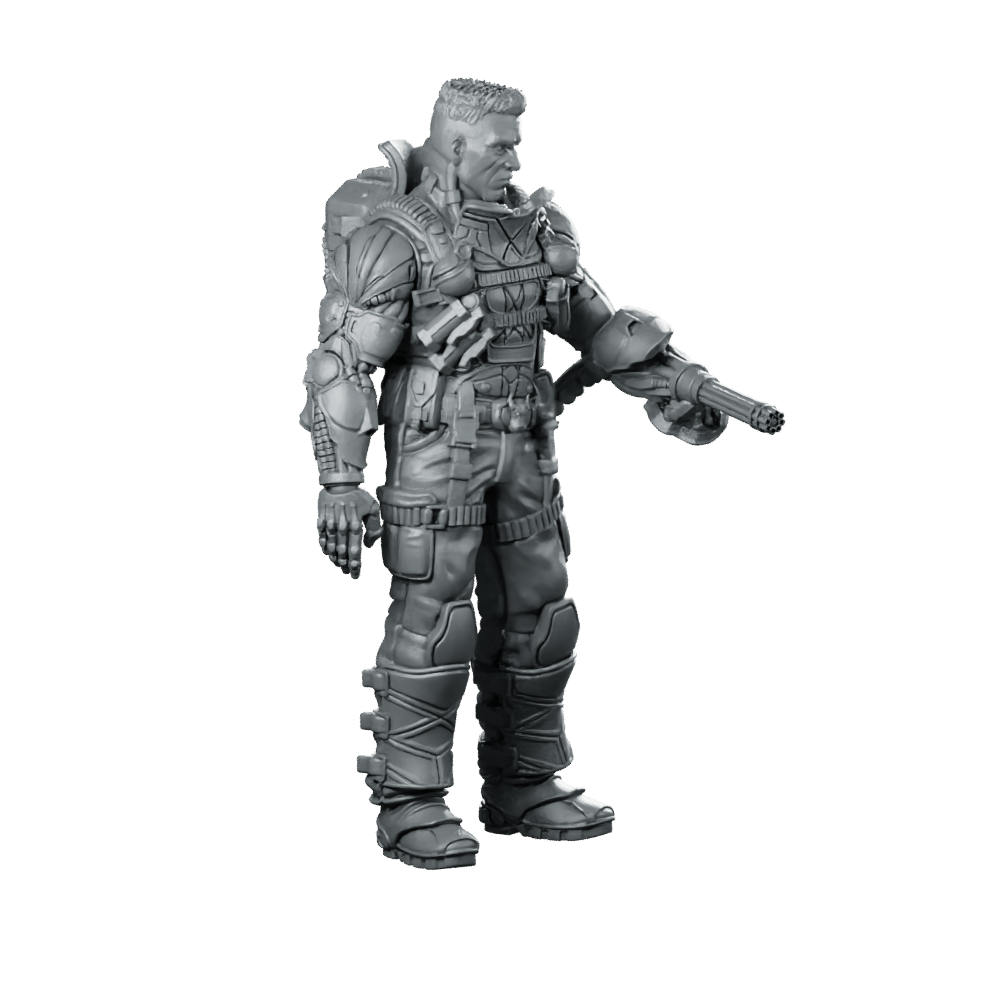 Lawrence Barrette 3 Miniature Sci - Fi Armored Soldier Hero - Papsikels Miniatures - We Print Miniatures