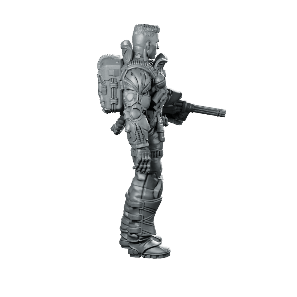 Lawrence Barrette 3 Miniature Sci - Fi Armored Soldier Hero - Papsikels Miniatures - We Print Miniatures