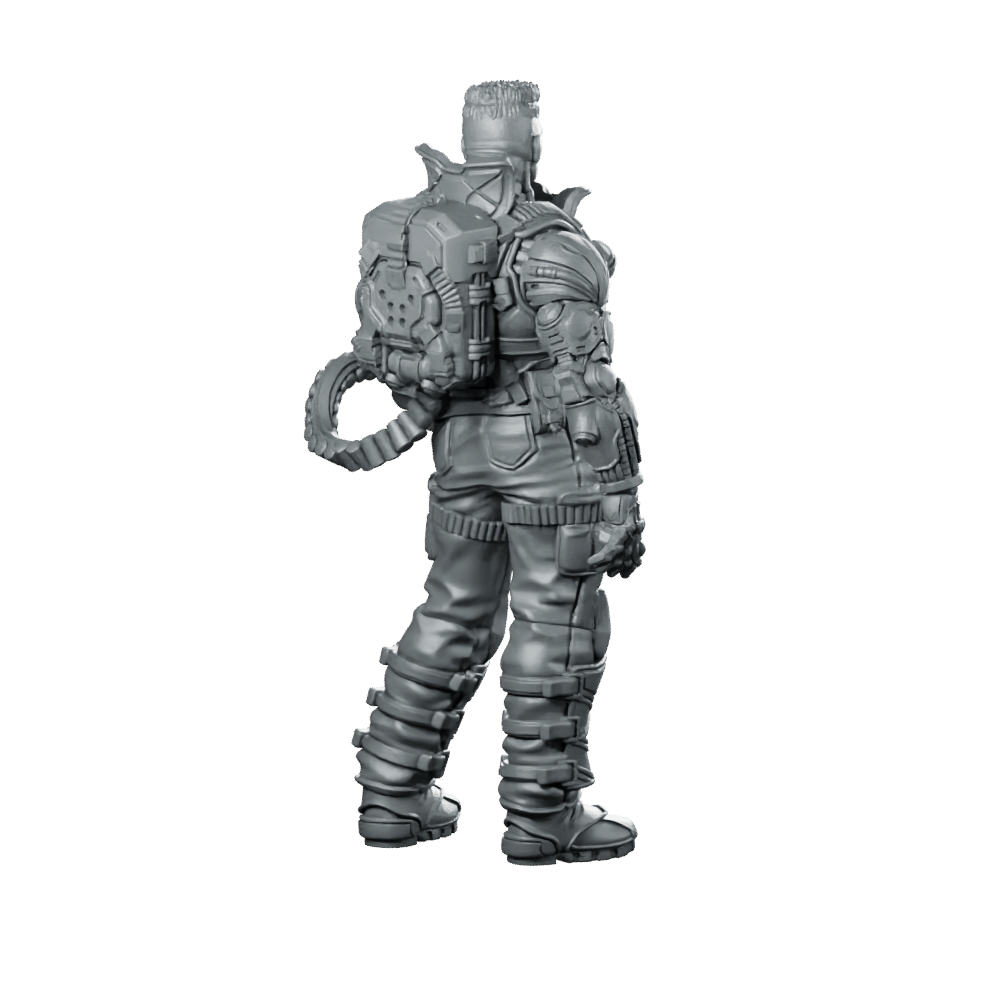 Lawrence Barrette 3 Miniature Sci - Fi Armored Soldier Hero - Papsikels Miniatures - We Print Miniatures